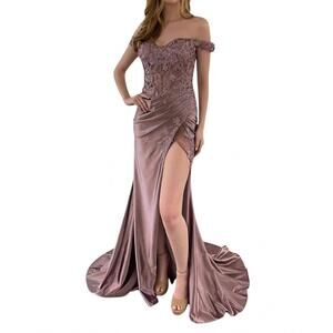 NEW AMELIA COUTURE damira gown in mauve